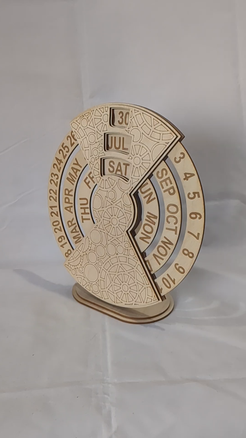 [Laser cut and engrave] Desk Calendar Perpetual Laser Cut SVG DXF Design, Vector Cutting Template