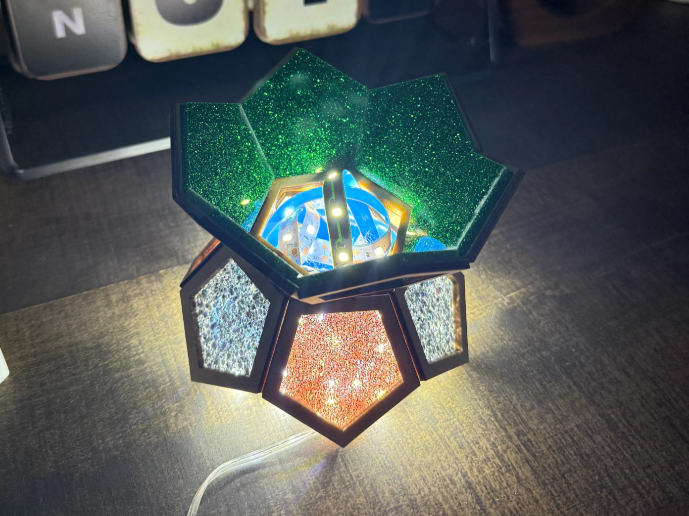 Colorful Flower Lamp flower craft idea