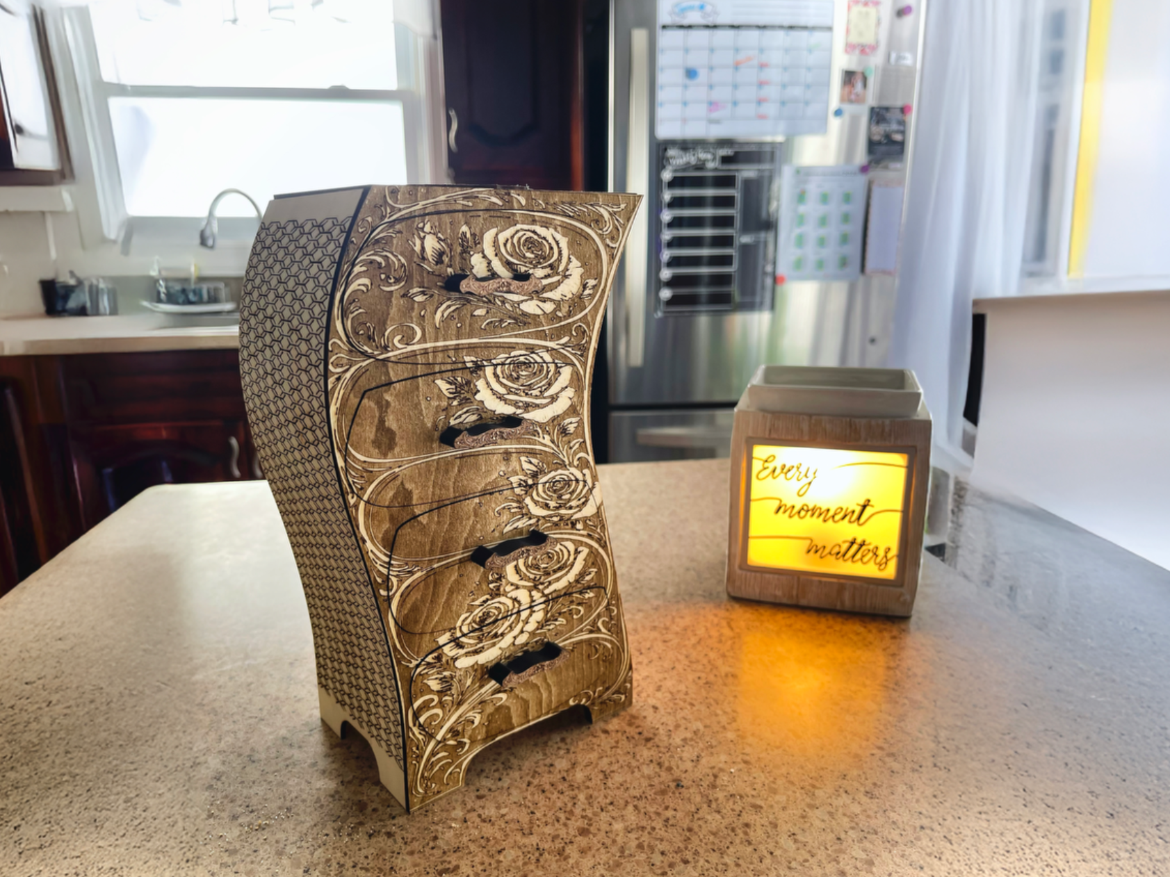 Laser Cut Jewelry Box with Drawers birthday gift for mom idea