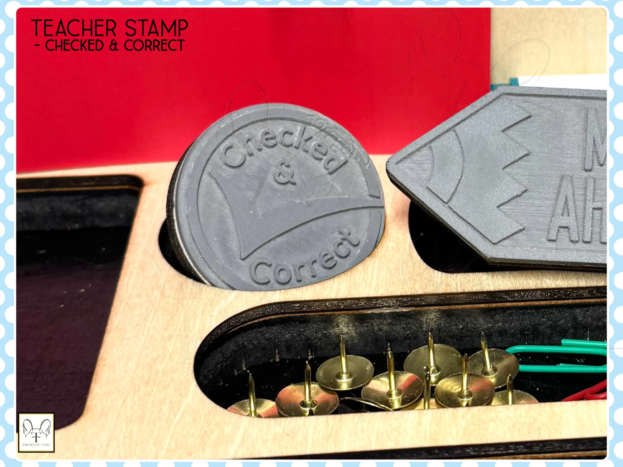 "Checked & Correct" Stamp teacher gift design