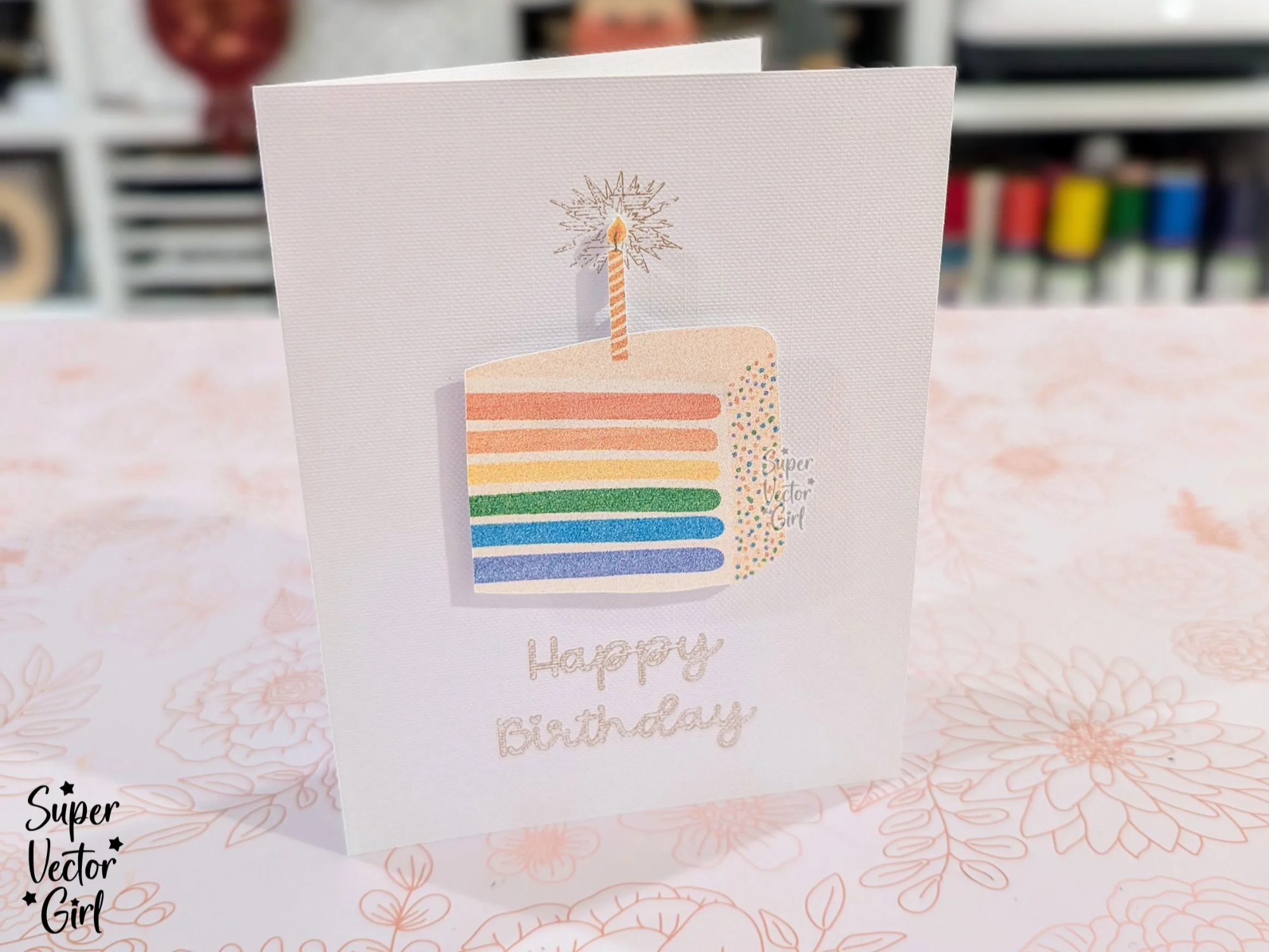 Gold Foil Birthday Cake Card birthday invitation card idea