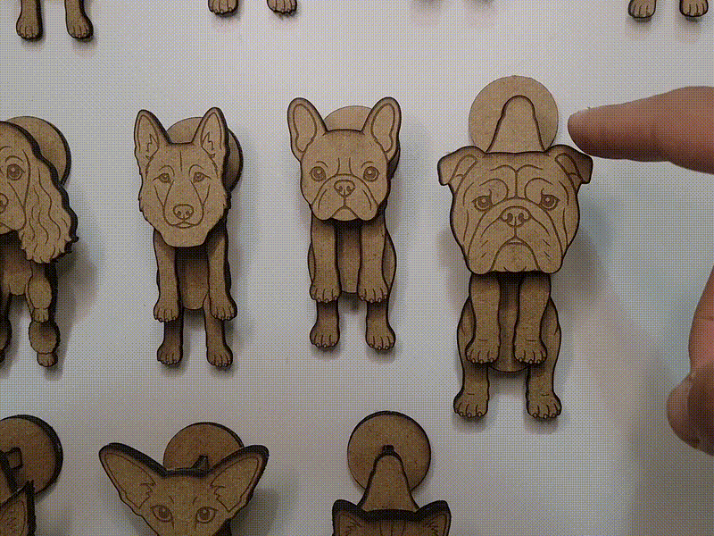 Four Magnets Dog and Cats