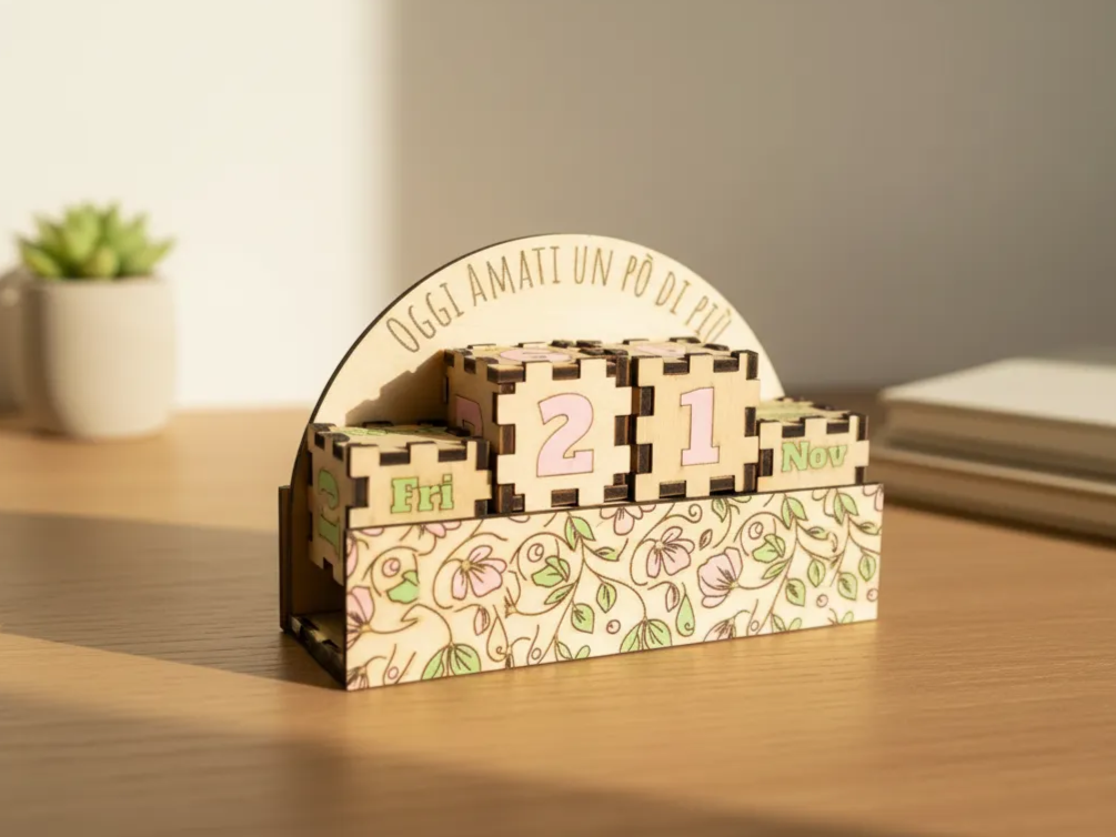 Desktop Perpetual Calendar with Floral Design new year gift design