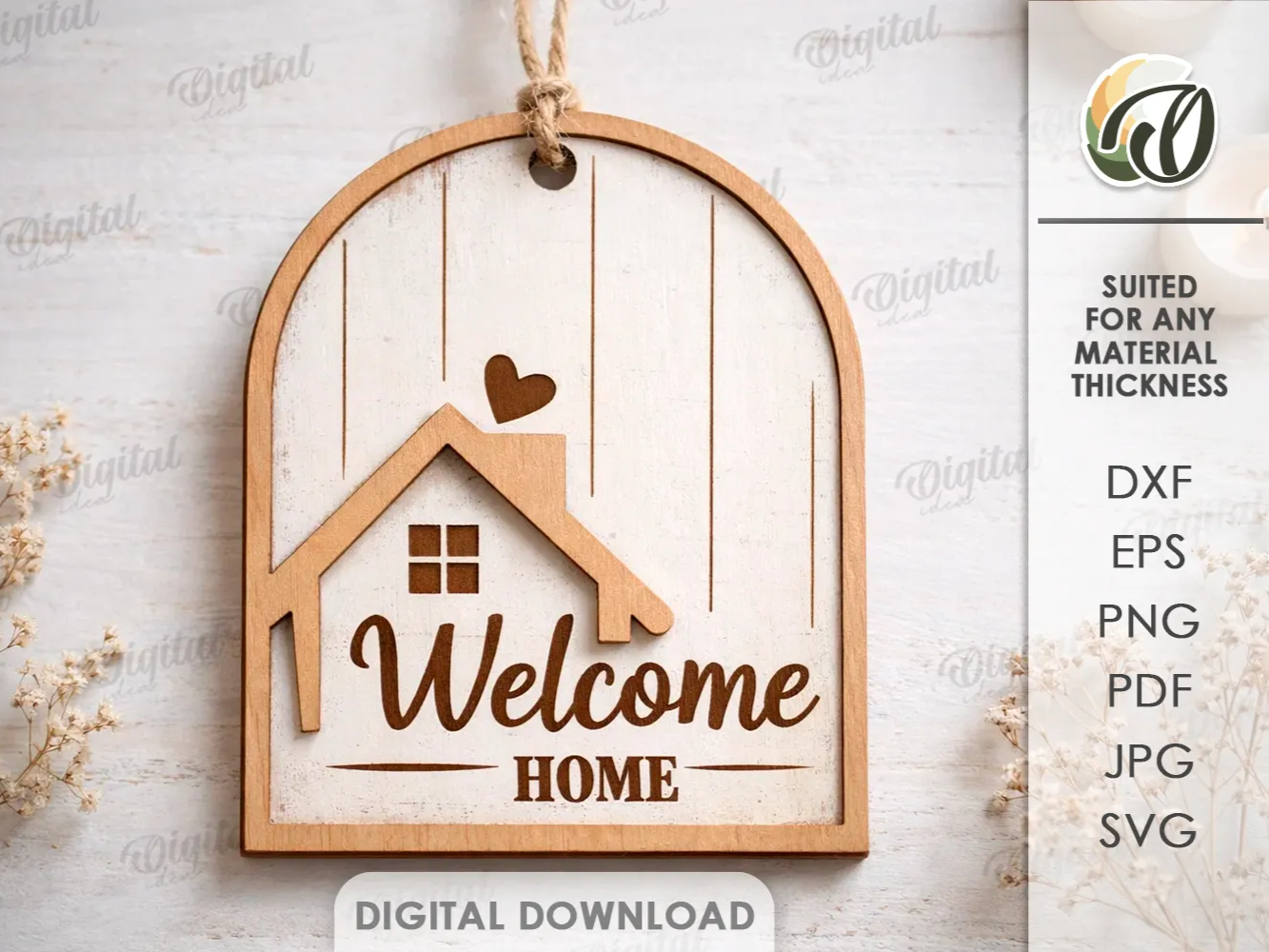 3D-Zuhause-Geschenkanhänger. Lasergeschnittene Neu-Zuhause-Ornament-Datei. Haus-Zitat-SVG. Geschenkanhänger aus Holz. Geschichtetes M