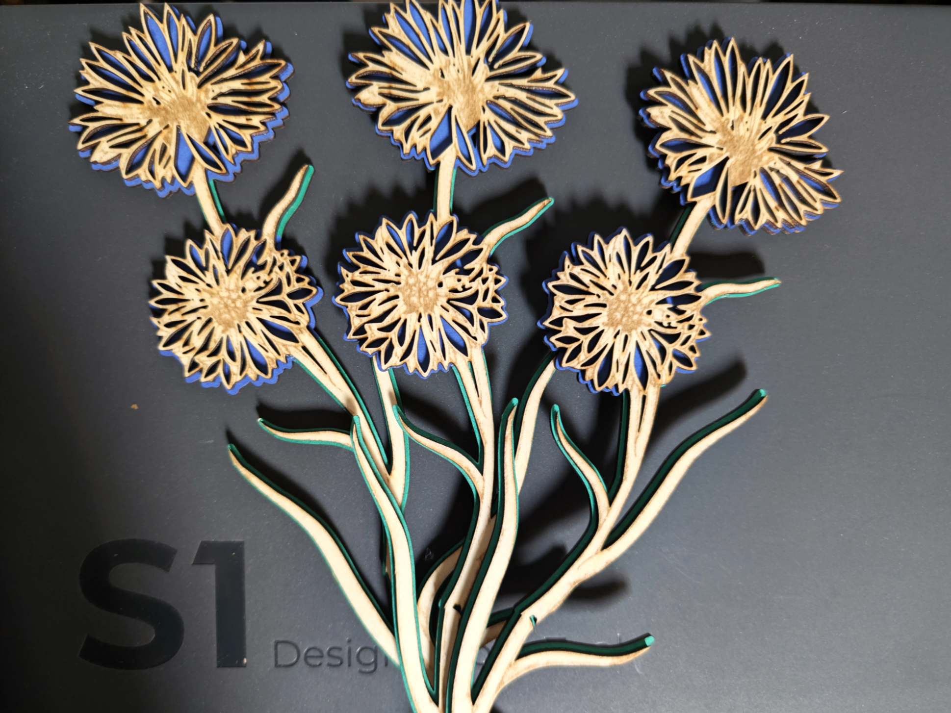 Wooden Flower — Cornflower wooden flower design