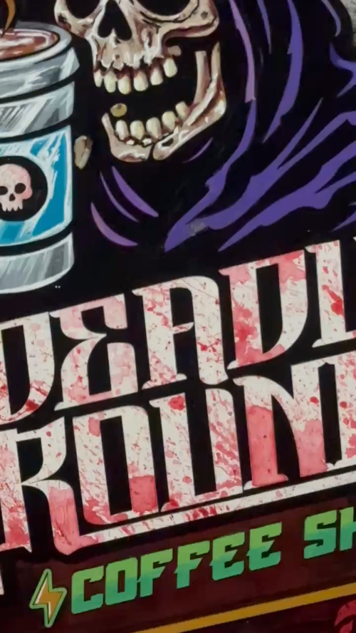 [Laser cut and engrave] "Deadly Grounds" Laser cut Coffee Shop Wall Sign Get Coffee or Die