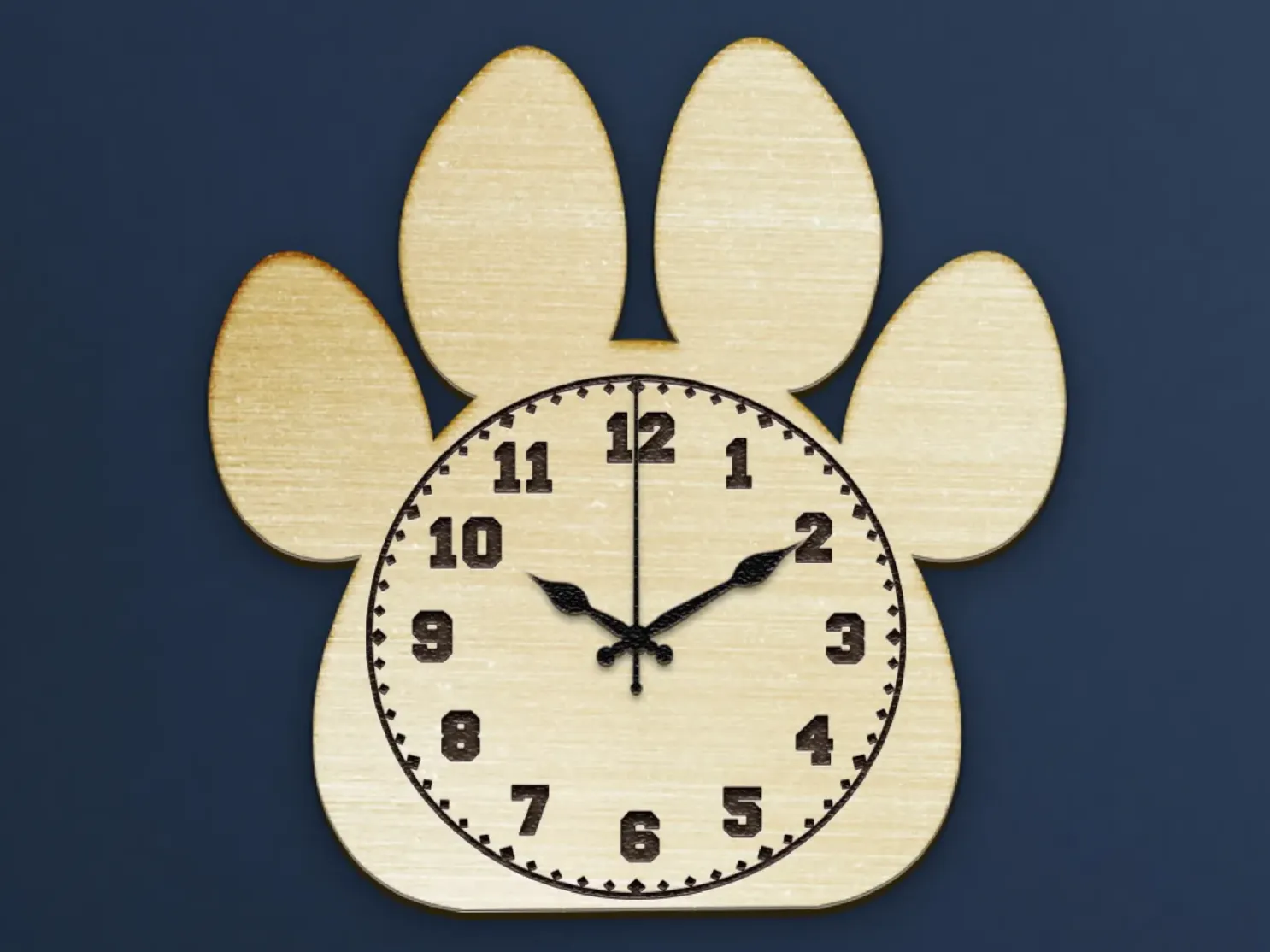 Cat Paw Print Wall Clock laser cut cat clock idea