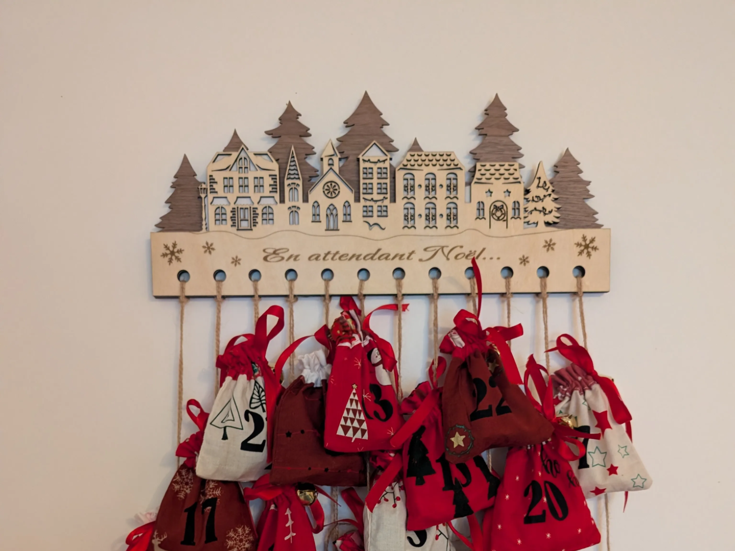 Wooden Advent Countdown Calendar Christmas Eve box idea