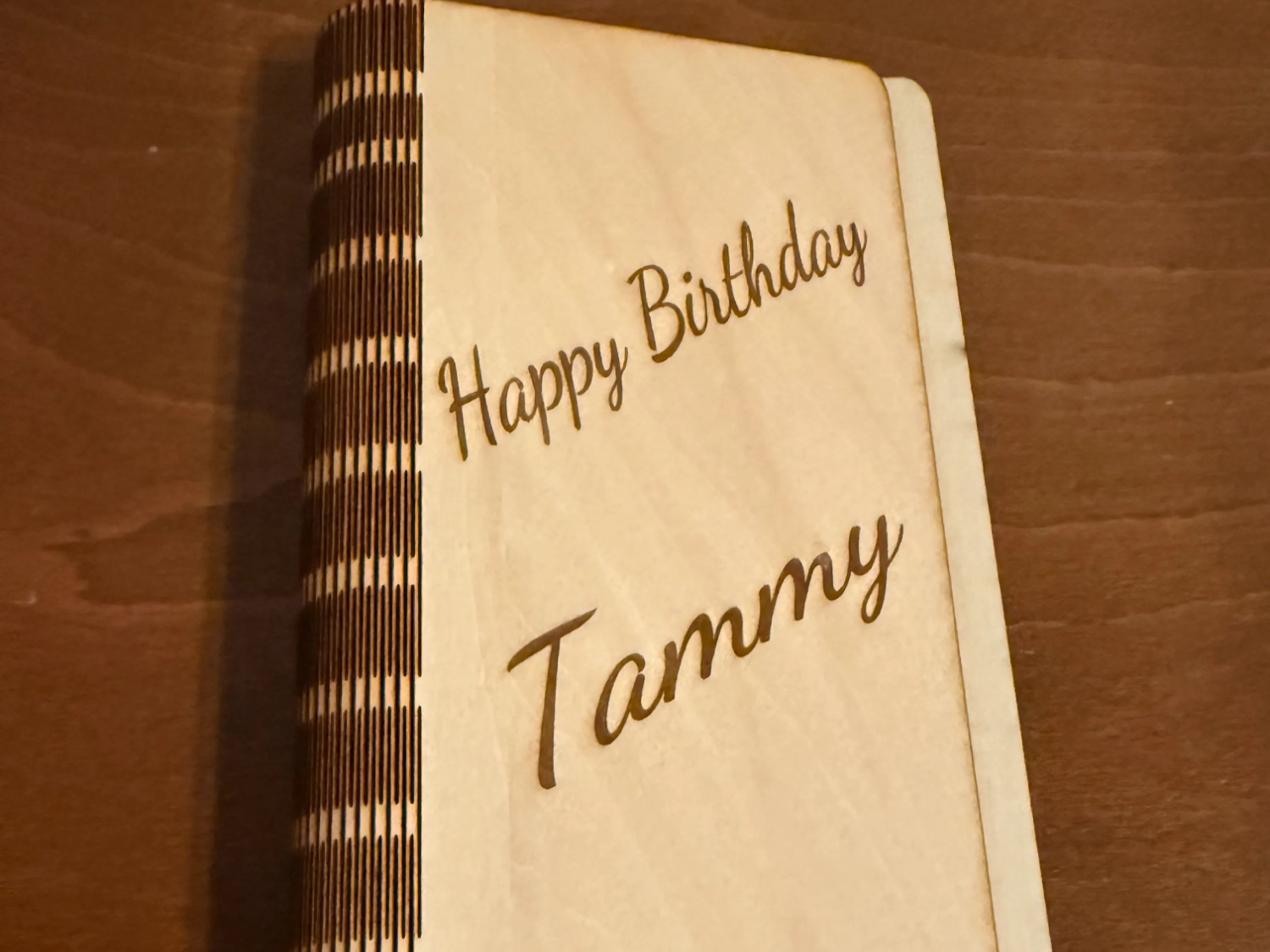 Laser Cut Wooden Birthday Card – Live Edge birthday card design