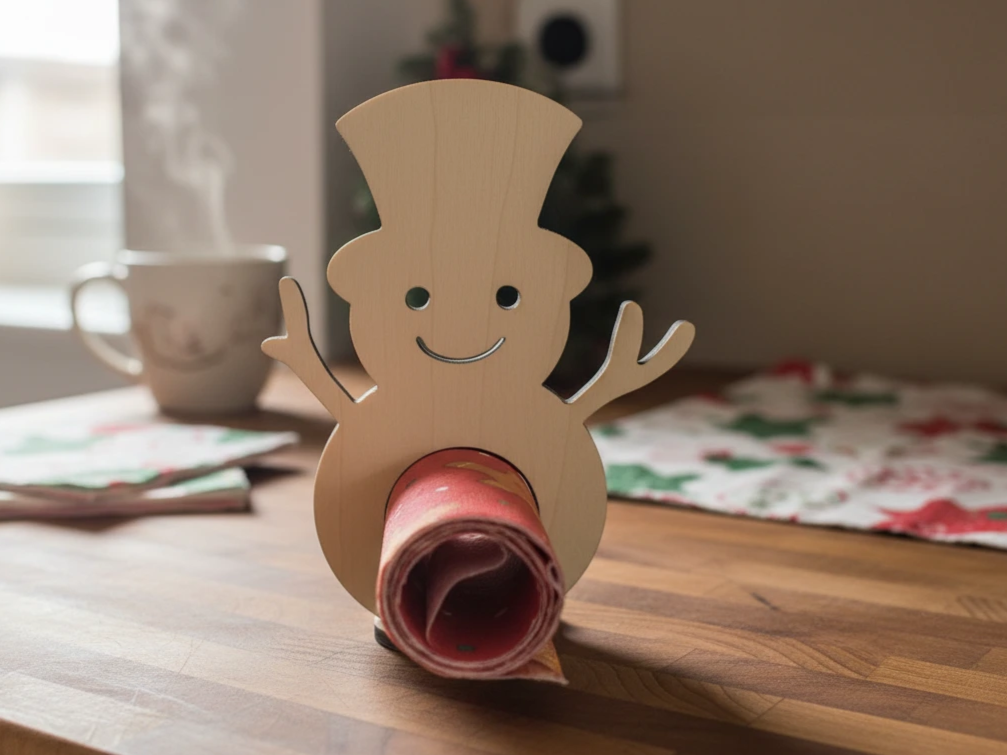 Porte serviette de Noël bonhomme de neige