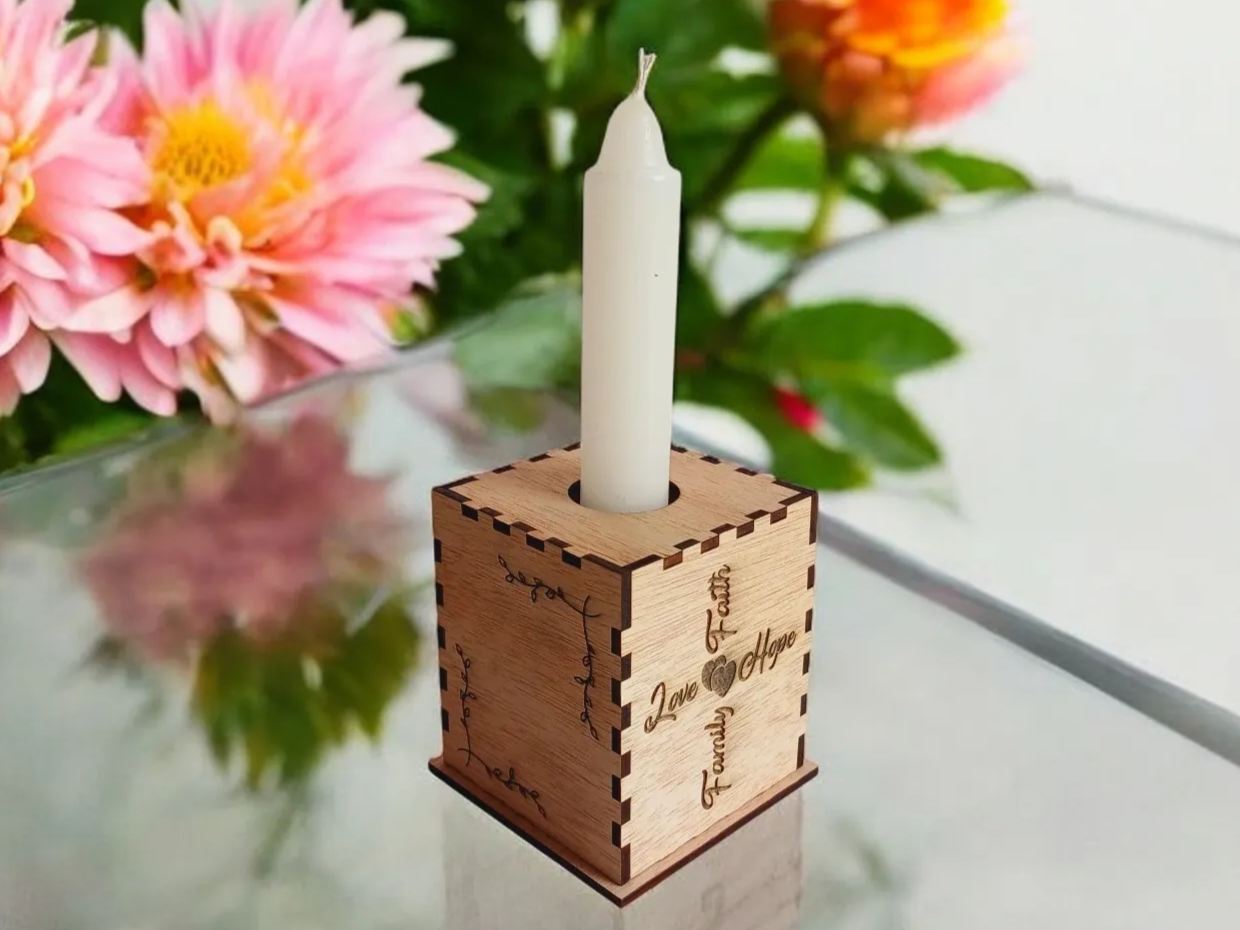 Bougeoir avec motif d'amour idée de cadeau d'anniversaire pour sa femme