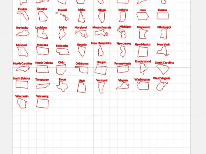 Découpes en bois des contours des États américains