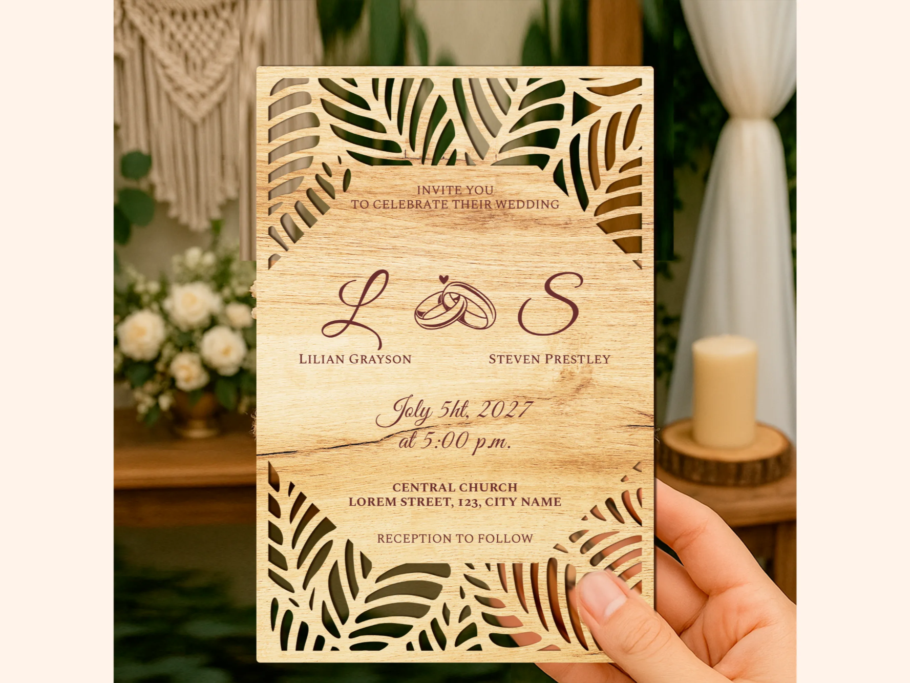 Wooden Invitation Card birthday invitation card idea