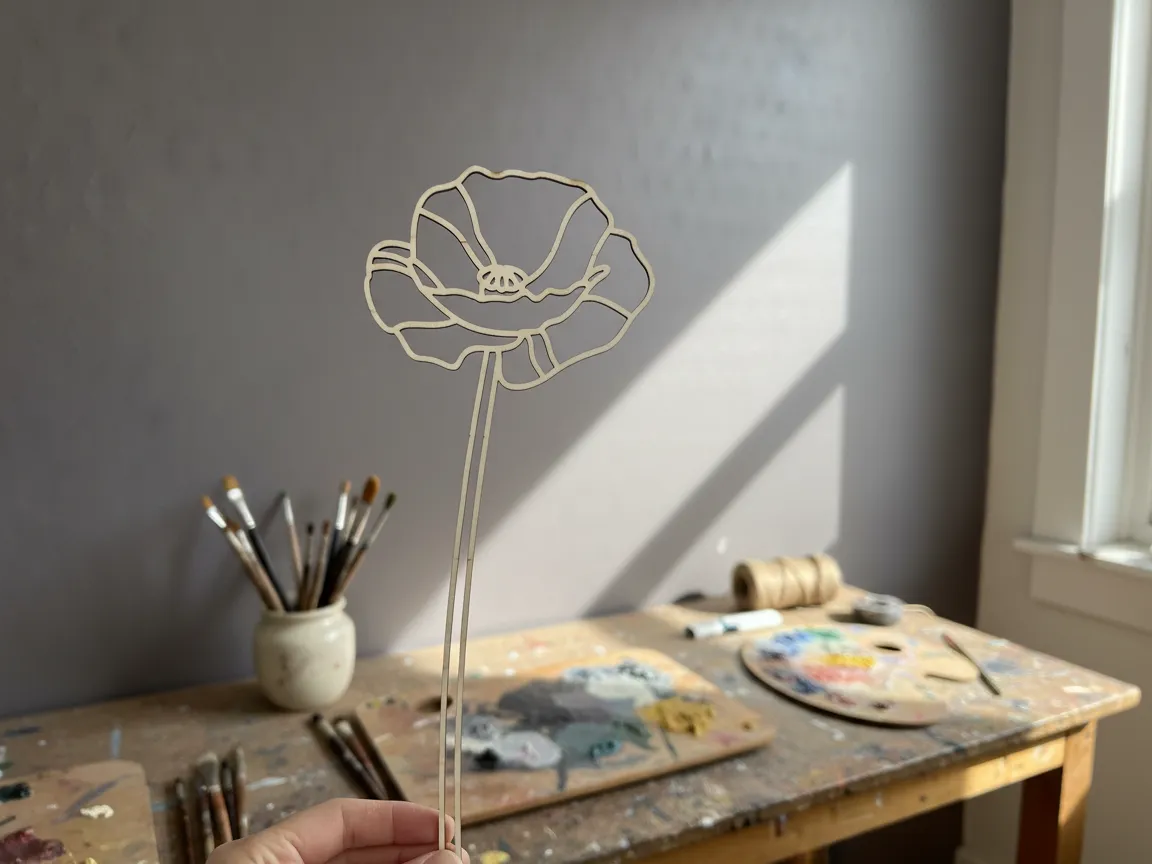 Fleur en Bois de Tilleul (Lime-Wood Flower Ornament) wooden flower design