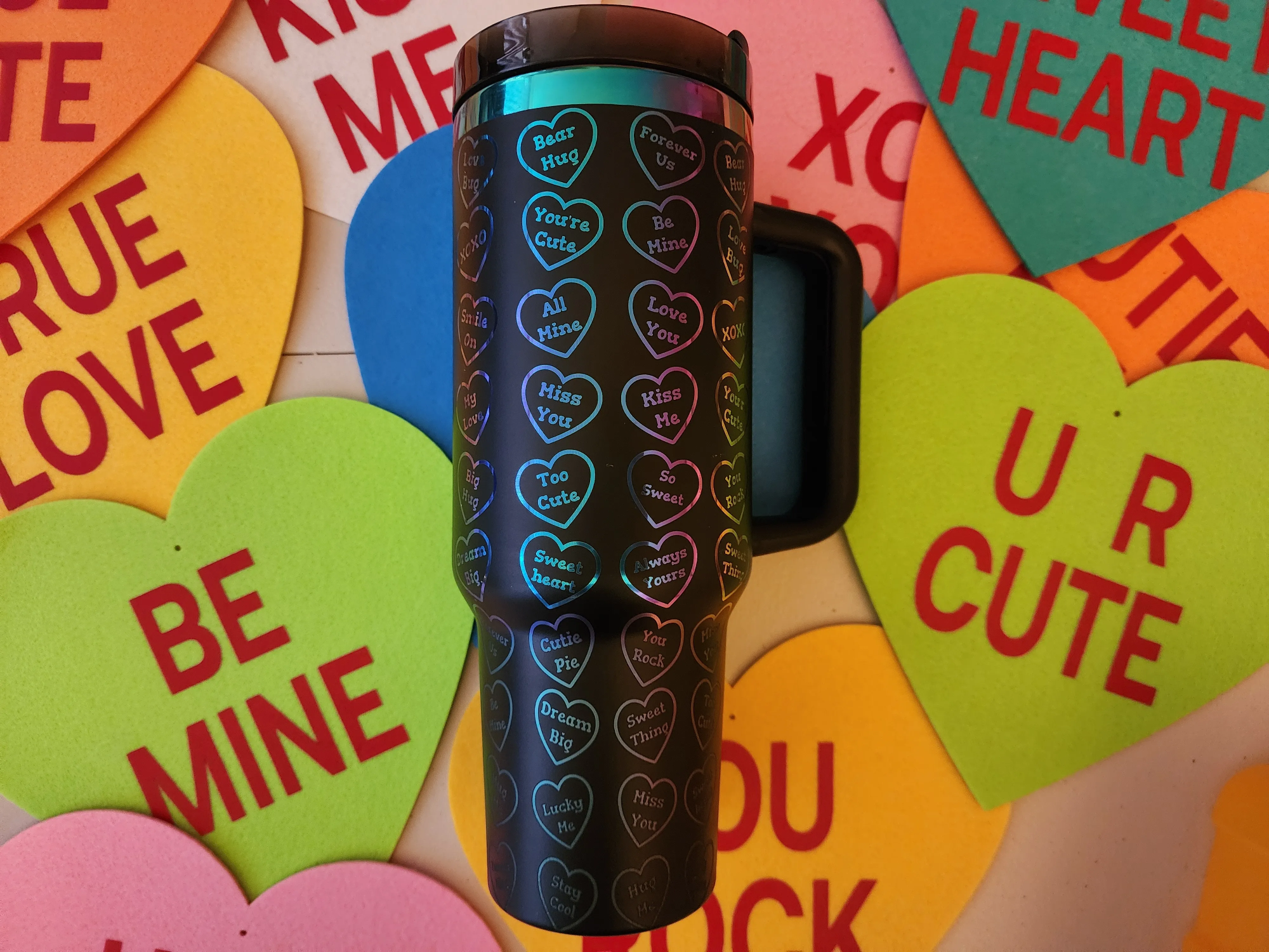 Valentine's Tumbler with Hearts valentines day gift design