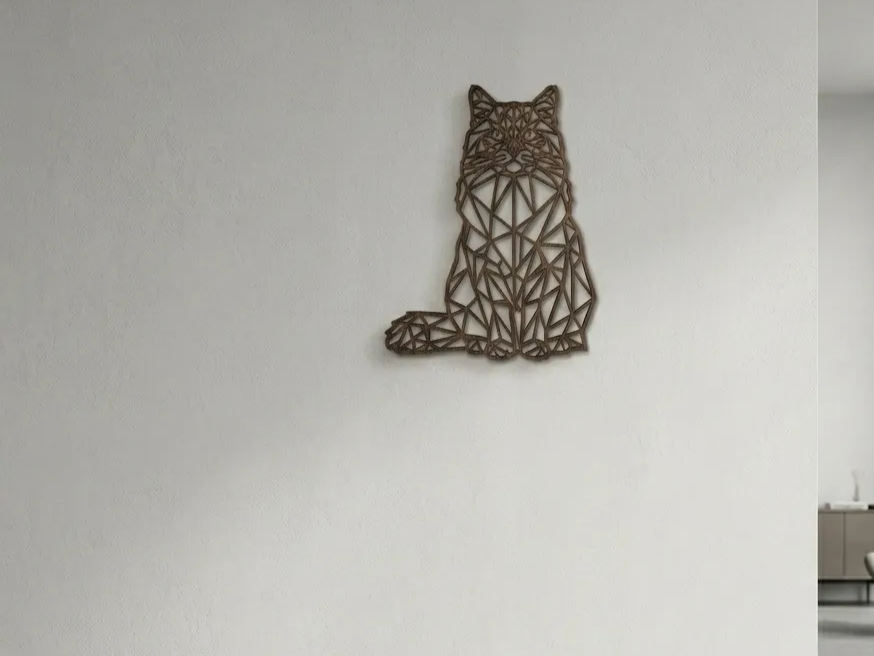 Ragdoll Cat Wall Art SVG | Laser Cut File | Geometric Cat Silhouette ...