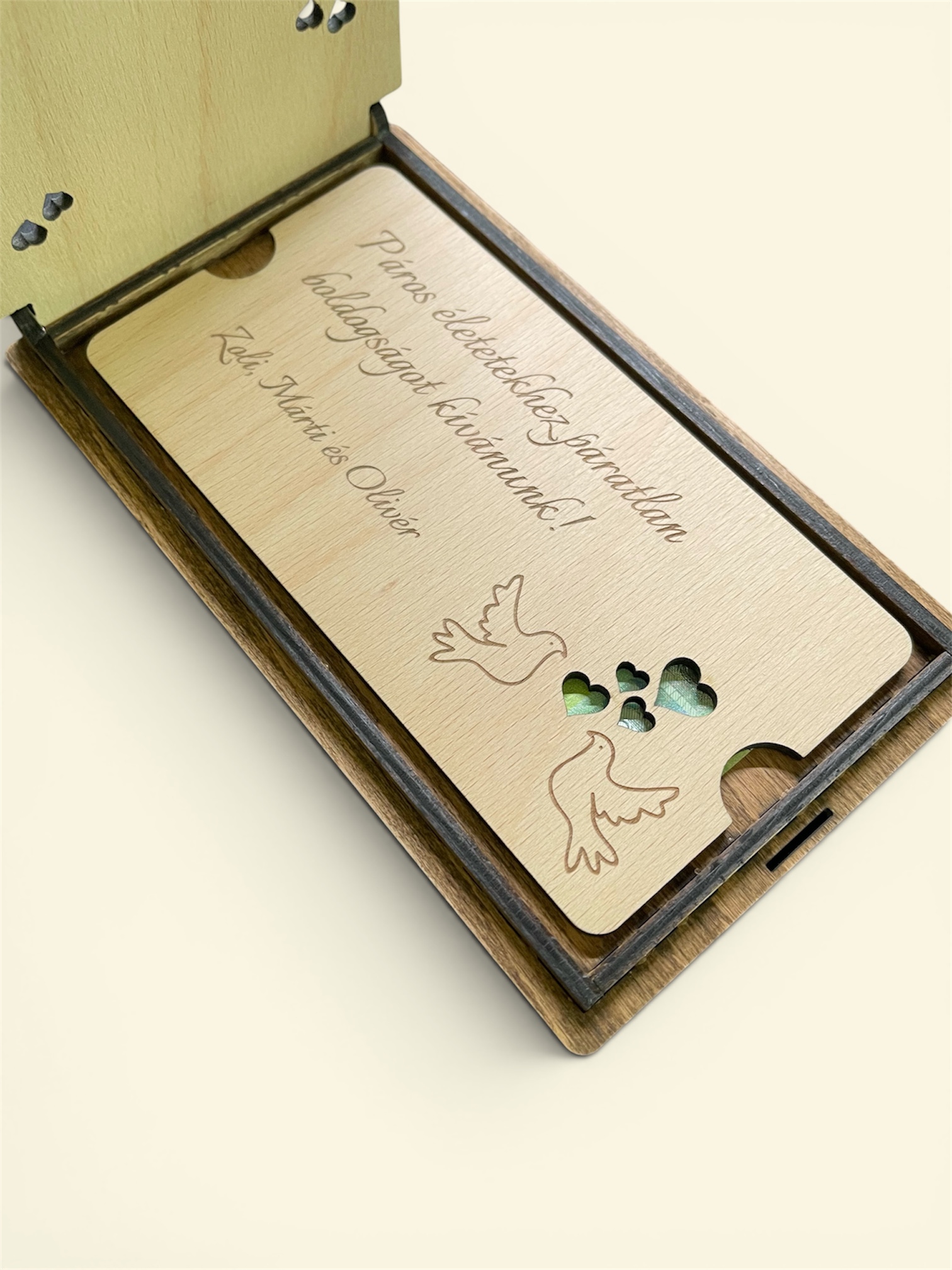 Wedding Money Box with Keepsake Card wooden box idea