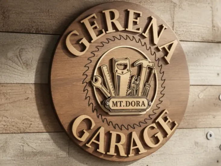3D personalized wooden garage sign gift for grandpa idea