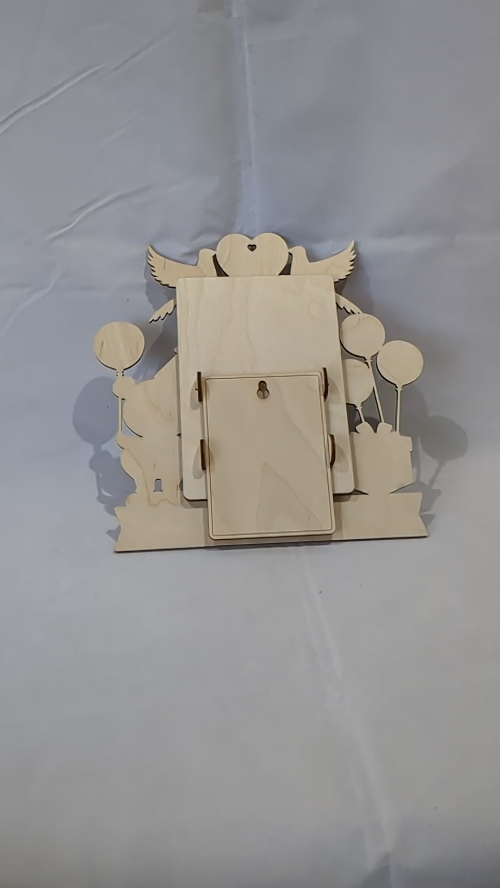 [Laser cut and engrave] Picture Frame Birthday, 4x6 photo holder, laser cutting template. Laser cut pattern, greeting design, Birthday gift and decor. Photo frame, cut model.