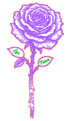 Personalized Rose Design – Custom Names & “I Love.xcs