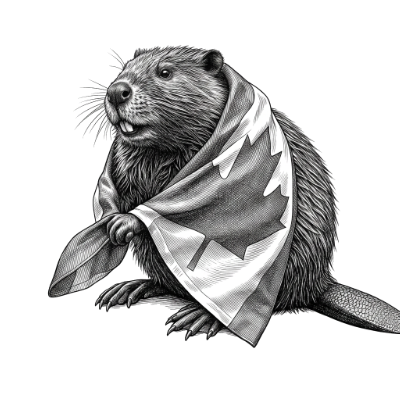 North American Beaver Draped in Canadian National Flag.xcs