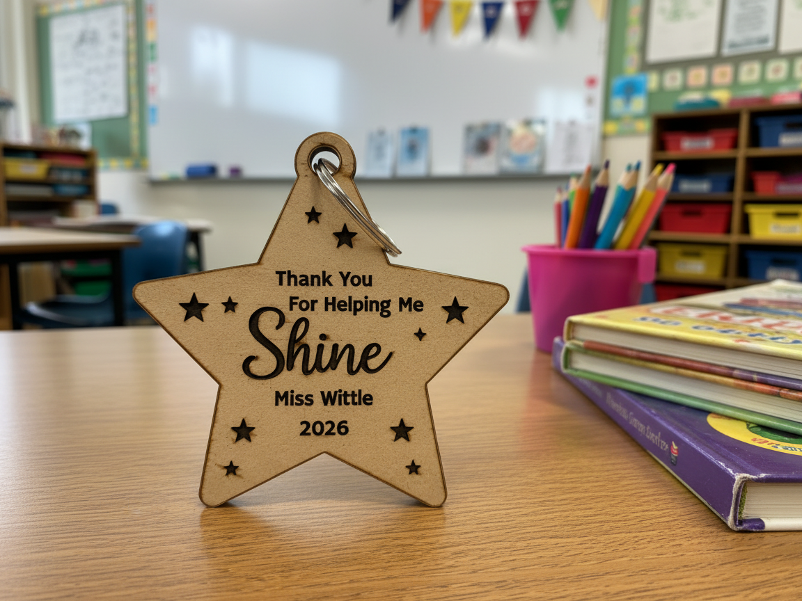 Star Shaped Thank You Teacher Keepsake Ornament personalized ornament design on Atomm