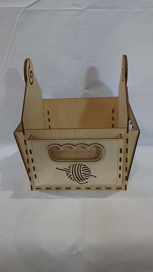 [Laser cut and engrave] Gift Yarn Basket, gift box, laser cut design. Home decor, laser cutting model, laser machines files. Table decor, knitting box, greeting boxes