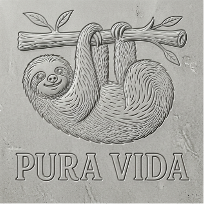 Sloth Embossed Slate Coaster.xcs