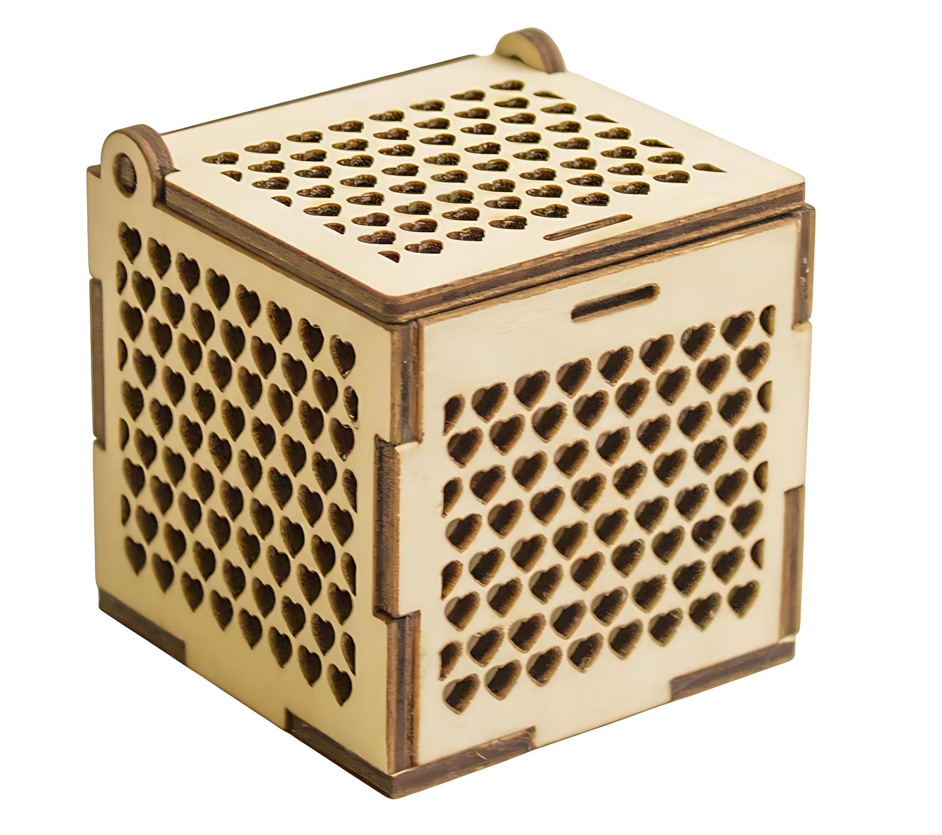 Wooden Jewelry Box with Hearts wooden box idea