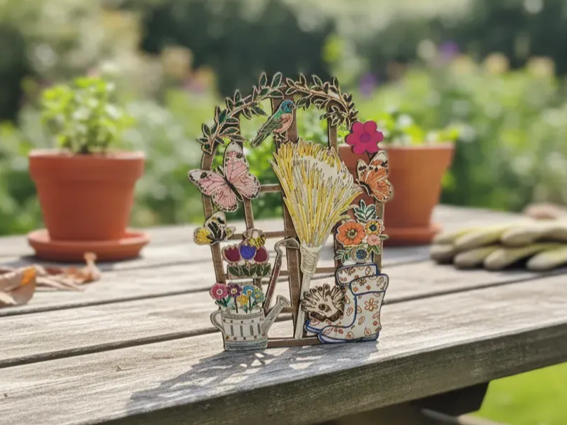 Decorazione a traliccio da giardino con vasi di fiori idea regalo di pensionamento per donne