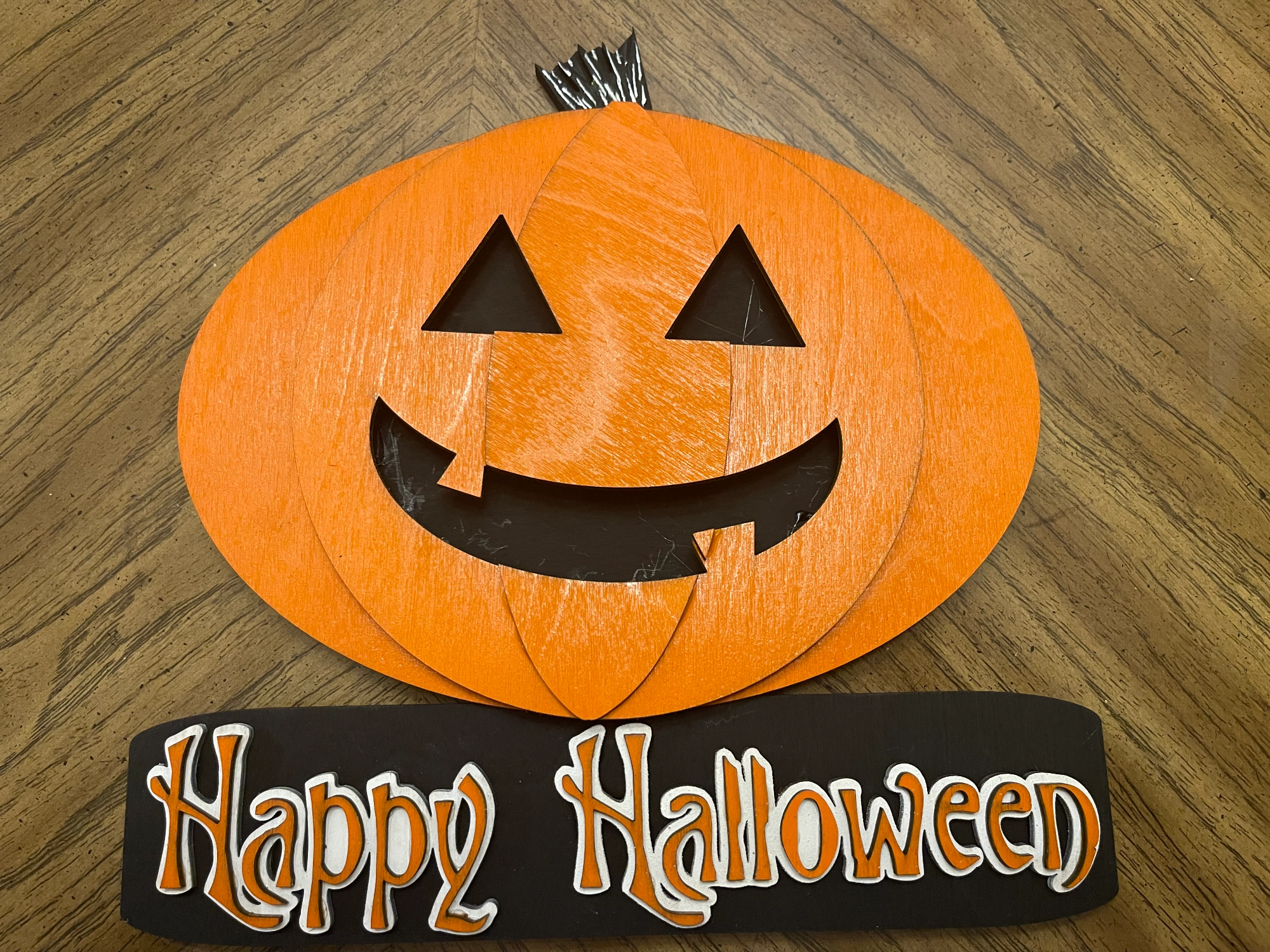 Cartello di Halloween luminoso con jack-o-lantern - vero progetto zucca Atomm