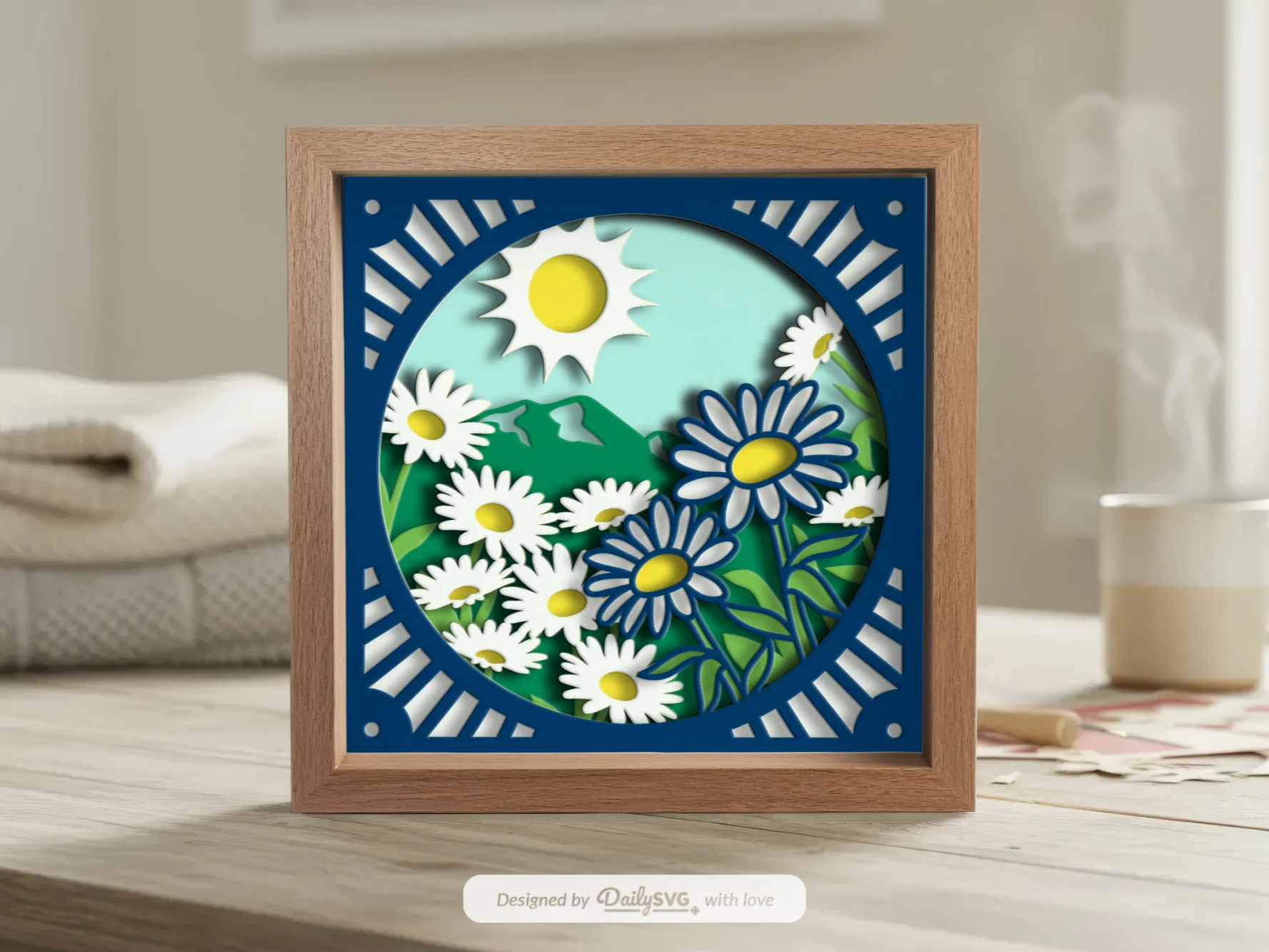 Daisy Meadow Layered Shadow Box | Ready to Use Files - Atomm