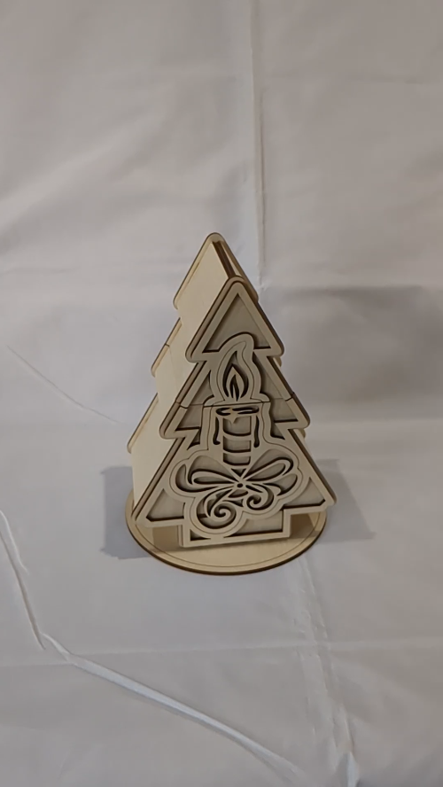 [Laser cut and engrave] Christmas Box Tree Candle Laser Cut Template, XMAS Gift Boxes Design, Cutting Model