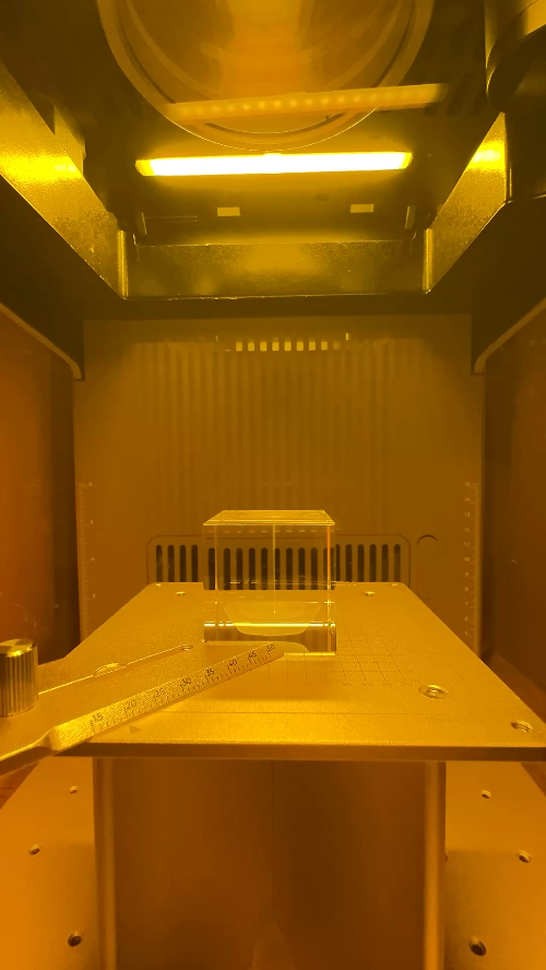 [Laser cut and engrave] 3D Laser Engraved Glass Cube with Dog Drinking from Cup