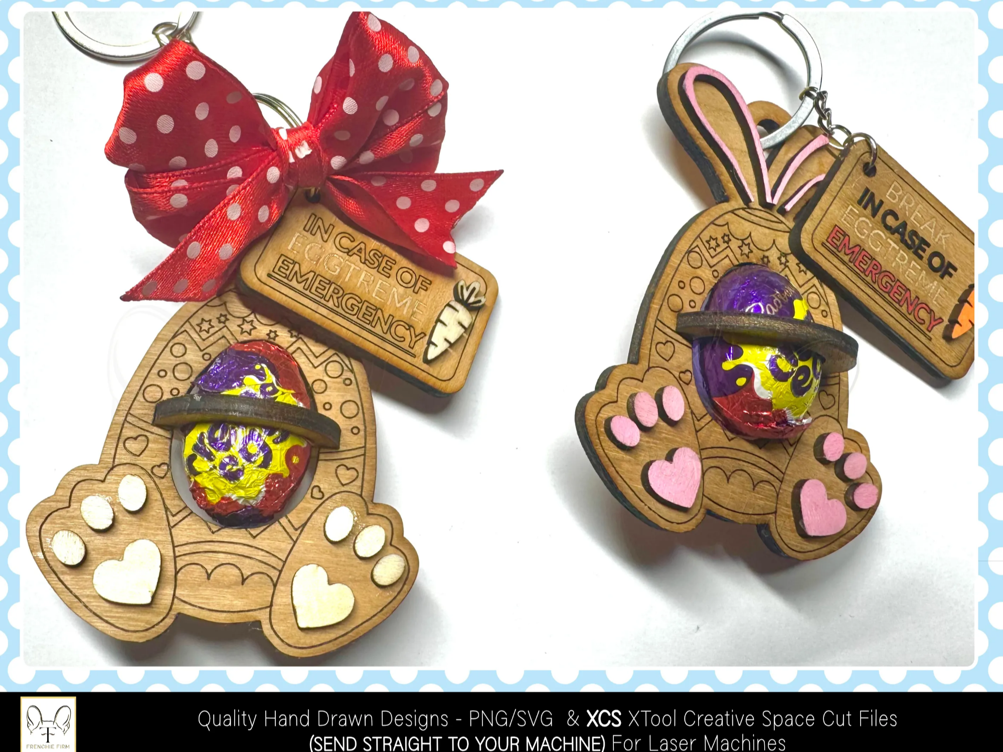 Bunny Ears Keyring with Chocolate Egg Stash easter gift design
