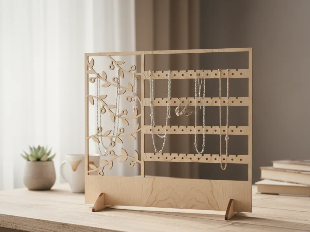 Minimalist Necklace and Earring Stand jewelry gift box idea