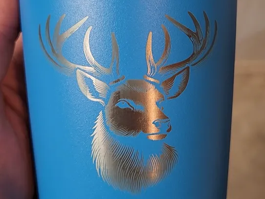 Yeti Tumbler with Deer Head Engraving laser engraved custom tumbler idea