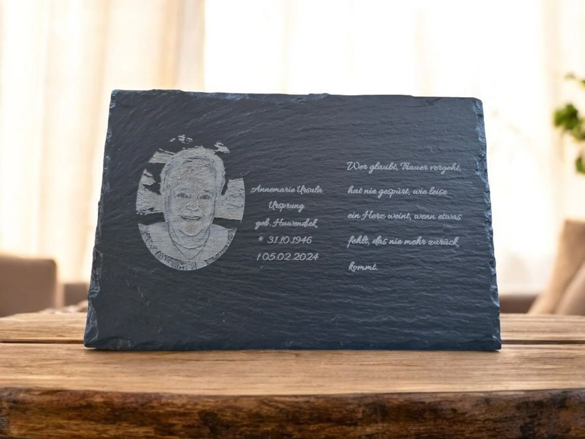 Laser cut and engrave | Laser Engraved Memorial Slate Plaque with ...