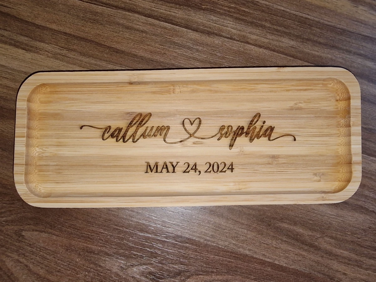 Personalised Wedding Wooden Tray wedding gift design