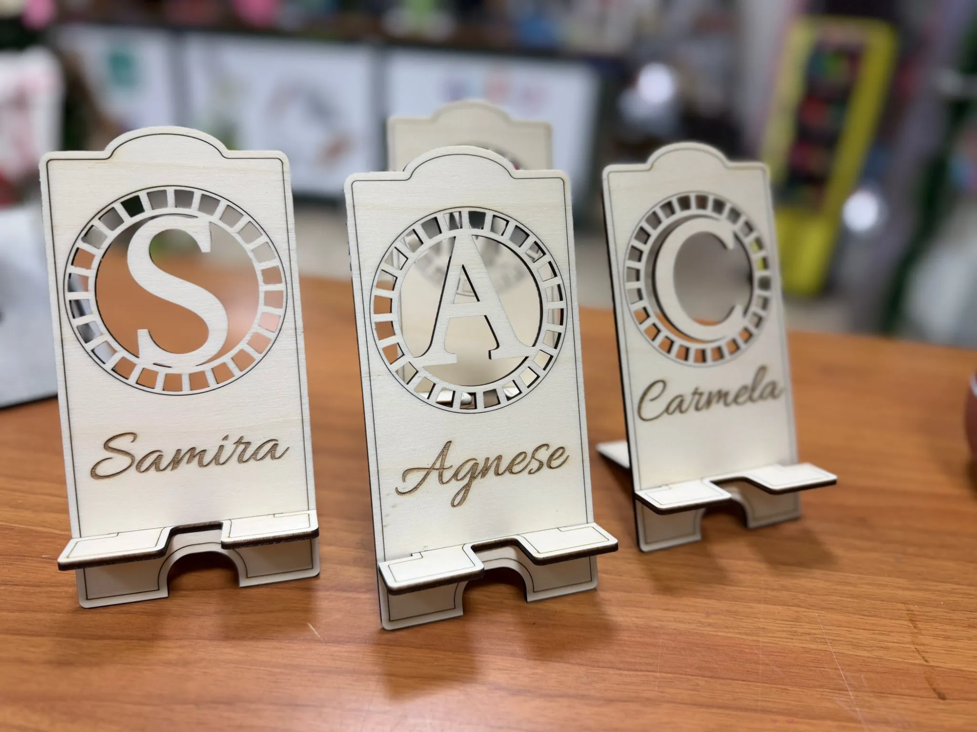 Personalized Wooden Phone Stand with Name gift for teens idea