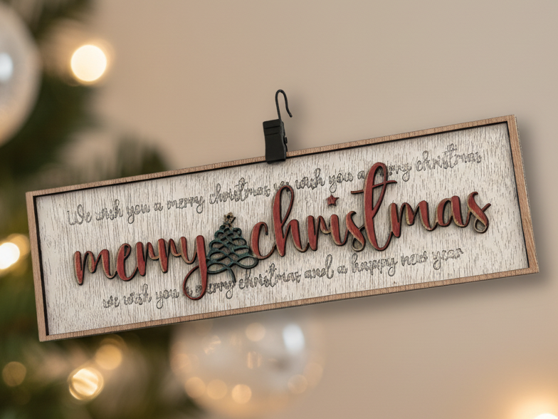 Bold block-letter Merry Christmas yard sign