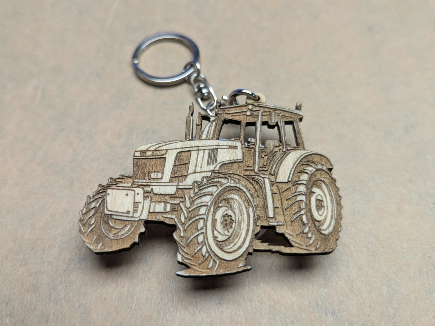 Detailed Tractor Keychain wood keychain idea