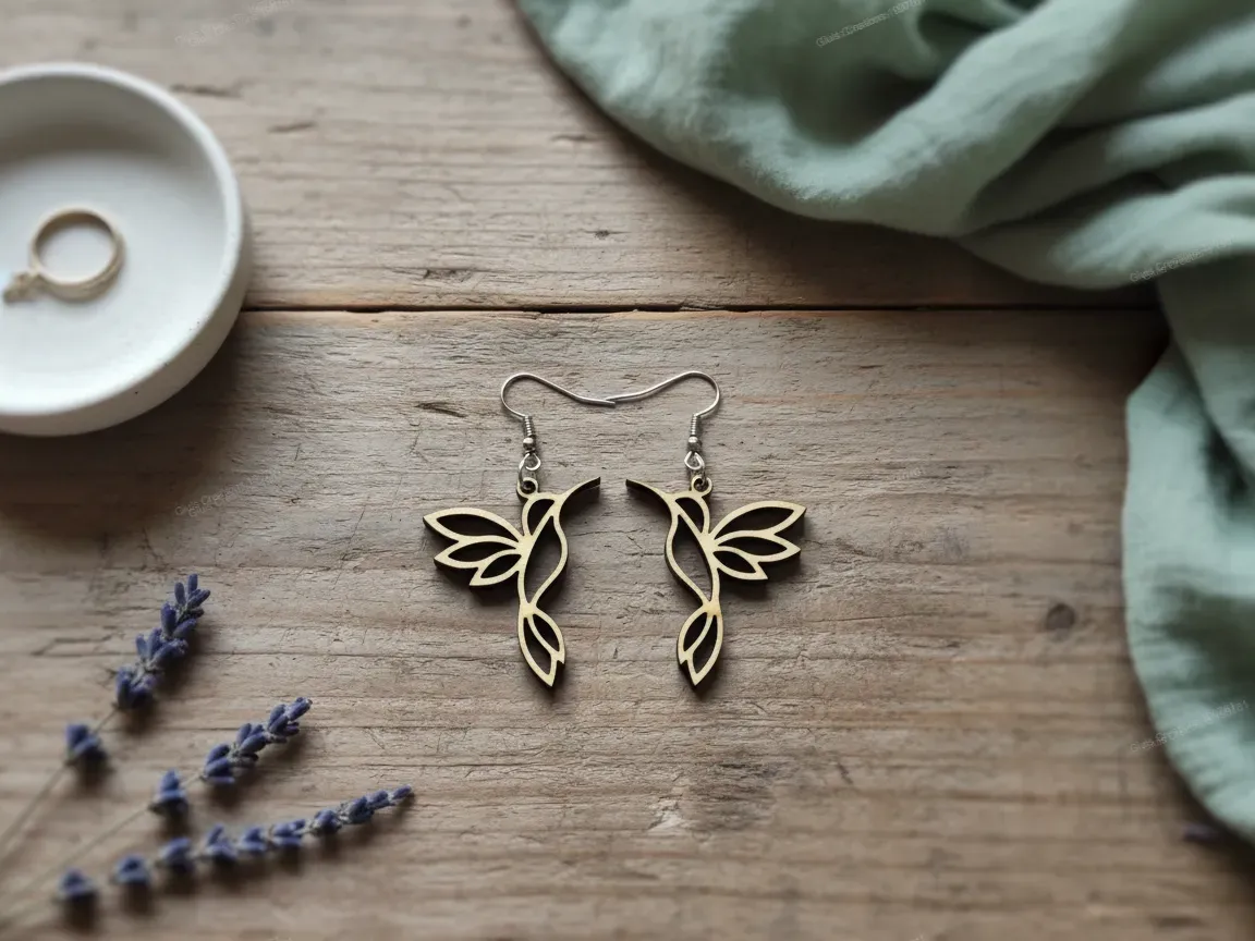 Hummingbird Silhouette Drop Earrings earring design