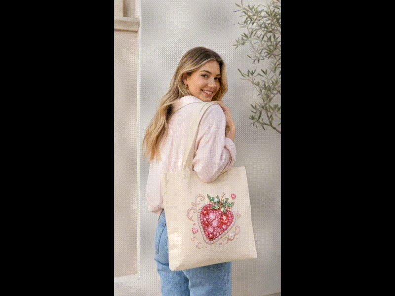 AP Gorgeous Strawberry & Diamond Canvas Bag