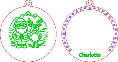 Santa and Rudolph Personalized Ornament.xcs