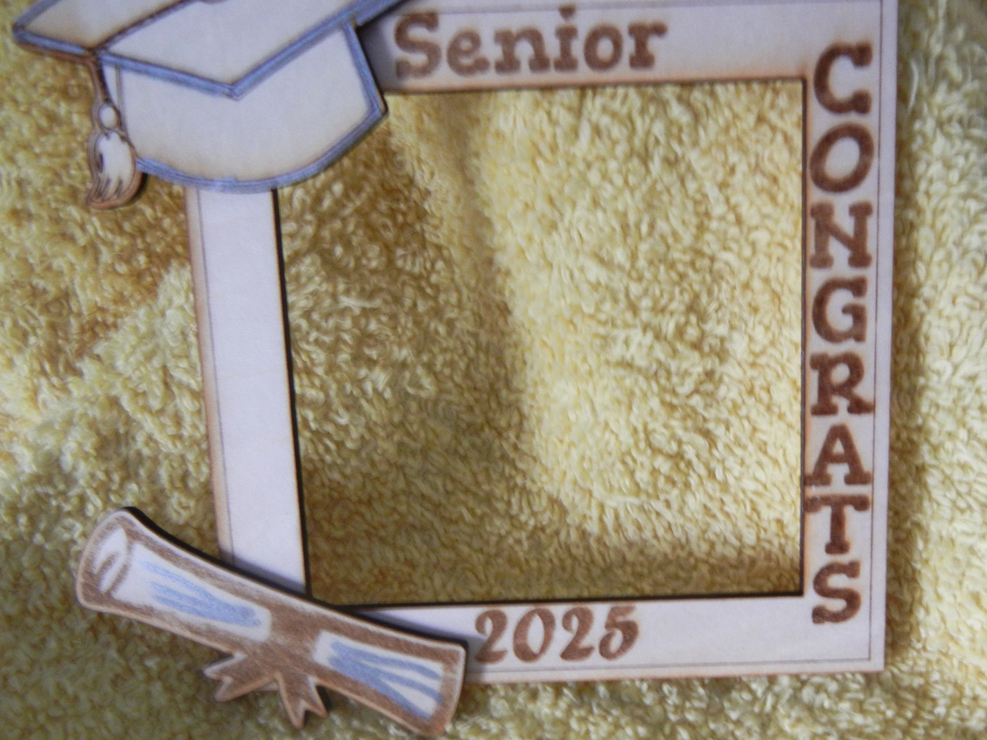 Senior 2025 Congrats Frame with Cap and Diploma graduation gift design
