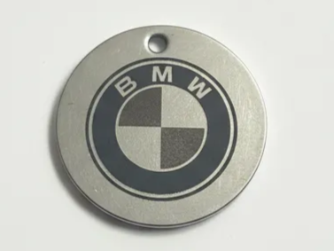 Laser Engraved BMW Logo Metal Keychain Tag custom logo keychain idea