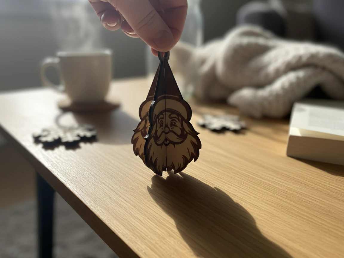 3D Santa Face Bauble ceiling Christmas decoration idea