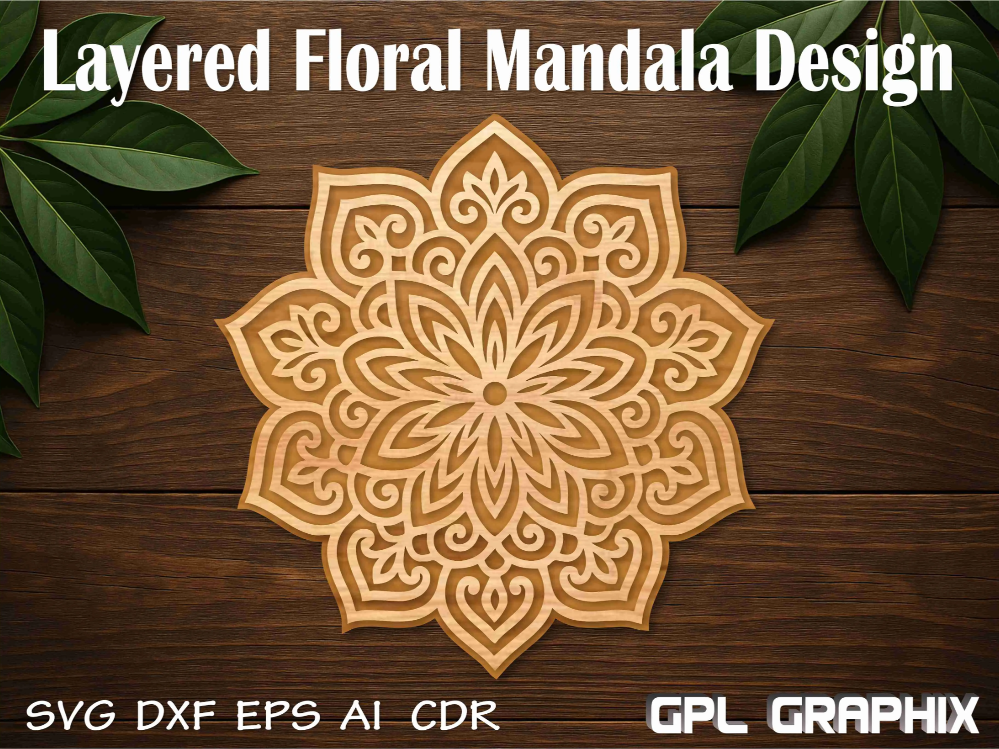 Layered Floral Mandala Design Wood Decor | Mandala Wall Art | Vector design Laser Cut File | Digital Download mandala craft idea