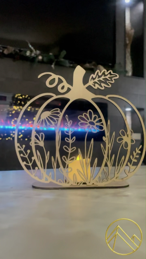 [Laser cut and engrave] Pumpkin Candlelight